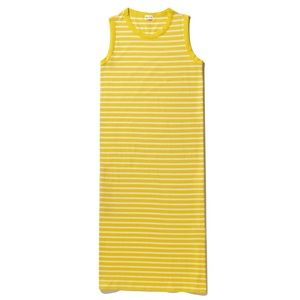 KULE Yellow and White Striped Cotton Tank Dress Large